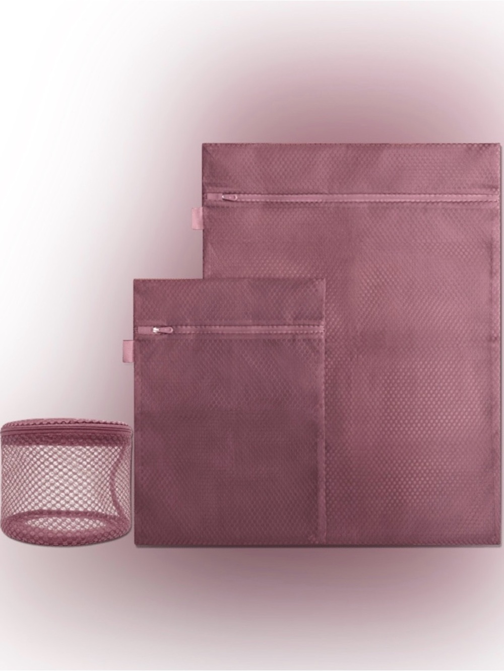 Blissy Mesh Wash/Laundry Bag Trio in Plum